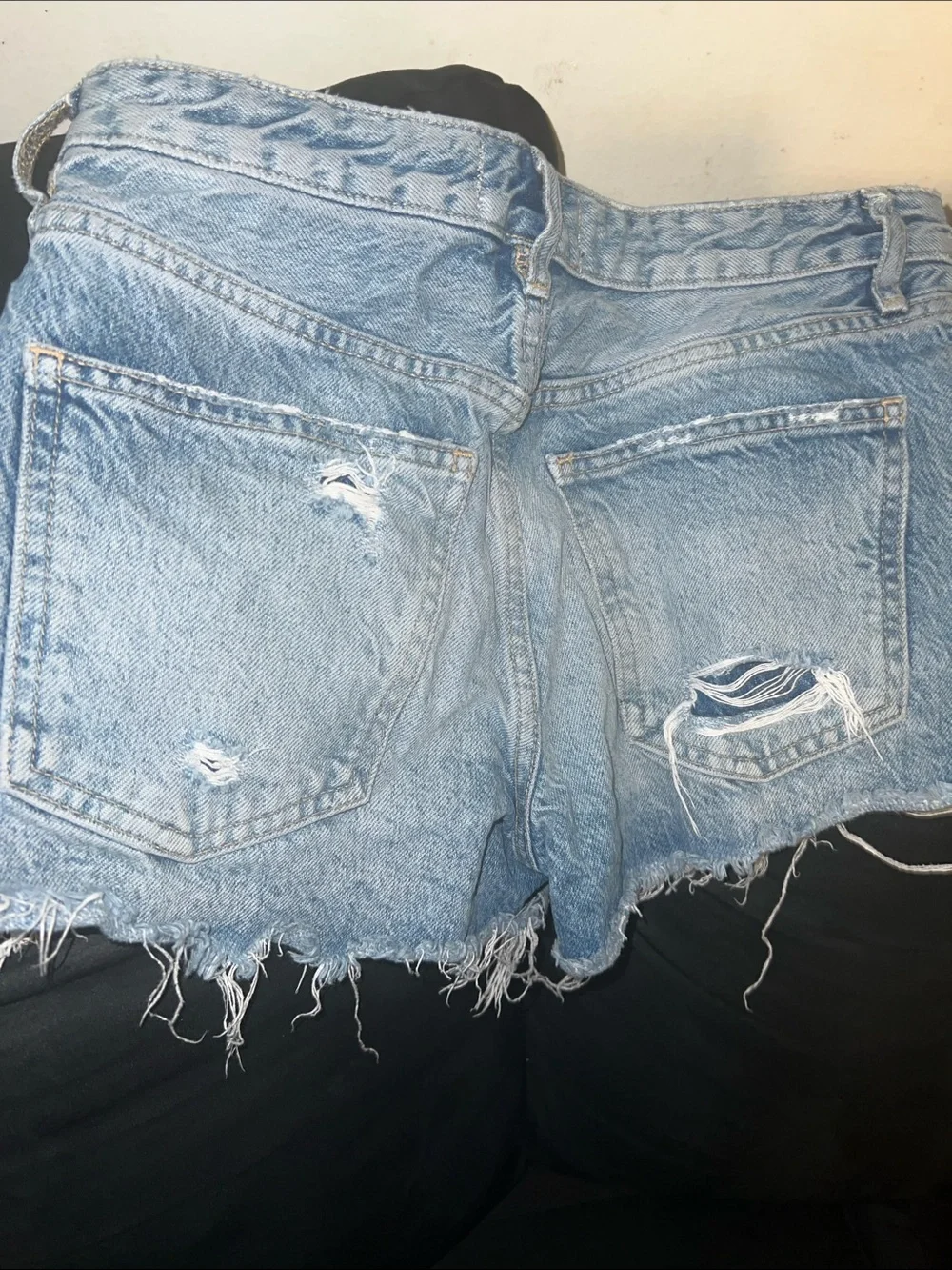 We the Free- Light Blue Denim Frayed Hem Women's Shorts